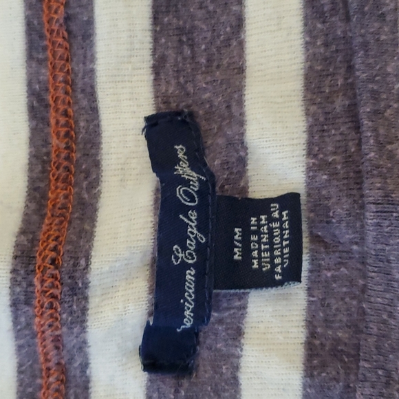 American Eagle Outfitters striped boatneck top, 3/4" sleeves, size medium - Picture 2 of 4